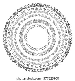 Hand drawn boho style frame with place for your text. Art vector illustration