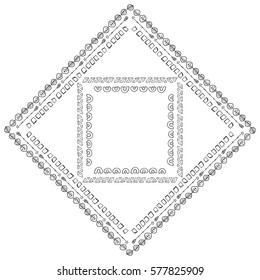 Hand drawn boho style frame with place for your text. Art vector illustration