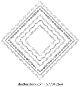 Hand drawn boho style frame with place for your text. Art vector illustration