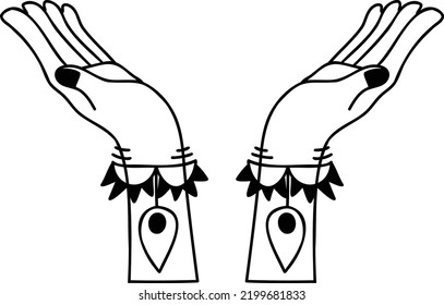 Handgezeichnete handgezeichnete handgezeichnete Illustration im Boguststil einzeln auf Hintergrund