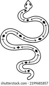 Hand Drawn boho style snake illustration isolated on background