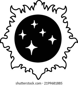Hand Drawn boho style sun illustration isolated on background