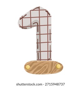Handgezeichnete Boho Stil Vektornummer für Kinder Grußkarten und Kindergarten Dekor.