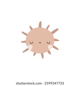 Hand Drawn Boho sun. Naive cute sun, vector illustration. Illustration for nursery
