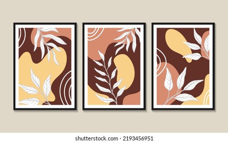 Hand drawn boho wall art illustration background