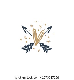 Hand drawn boho wedding logo, arrows and stars. Decor elements set.
Vector and jpg. Clipart. Isolated elements.
