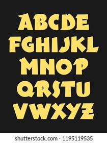 Hand drawn bold gothic font. Vector alphabet