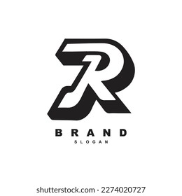 Hand drawn bold letter R logo design for your brand or business