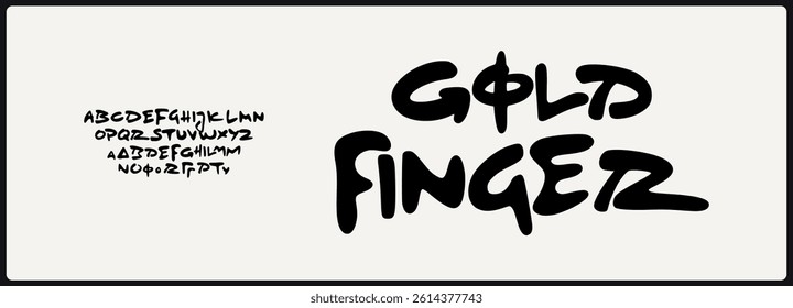 Hand drawn bold vector font. Alphabet uppercase with variation classic lettering typography.