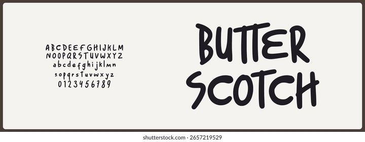 Hand drawn bold vector font. unique alphabet with variation, fun and creative style. Typography for branding, cafe, food, product, bakery, and etc.