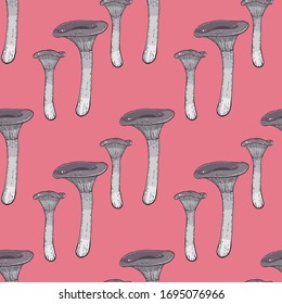 hand drawn boletus seamless pattern