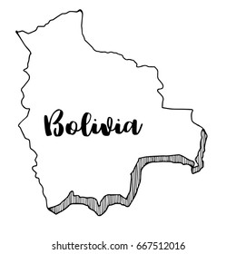 Hand drawn of Bolivia map, vector illustration