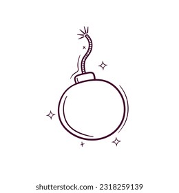Hand Drawn Bomb. Doodle Vector Sketch Illustration