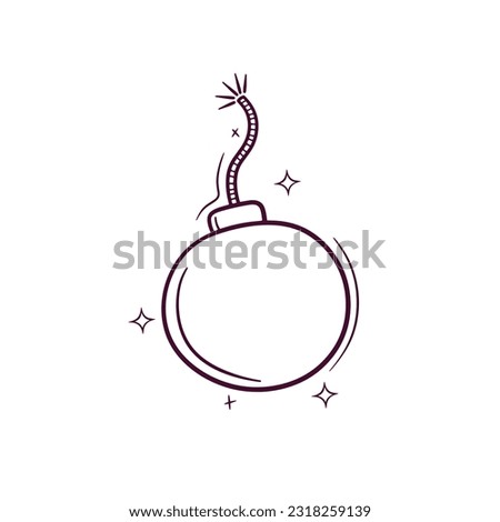 Hand Drawn Bomb. Doodle Vector Sketch Illustration