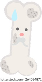 Hand drawn bone character illustration Osteoporosis