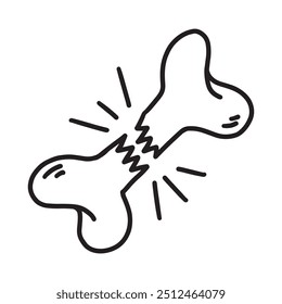 Hand Drawn Bone fracture Outline Illustration