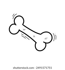 Hand Drawn Bone Illustration. Doodle Vector. Isolated on White Background - EPS 10 Vector