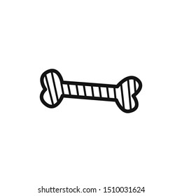 Hand drawn bone isolated on a white. Sketch. Vector illustration.