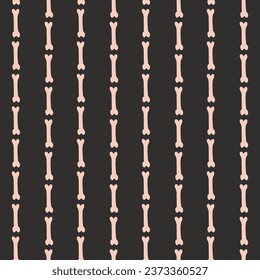 Hand drawn bones forming stripe pattern creating a halloween spooky scene forming a seamless vector pattern with black,cream. Great for homedecor,fabric,wallpaper,giftwrap, stationery,packaging