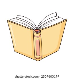 Hand drawn book cartoon isolated illustration on white.