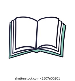 Hand drawn book cartoon isolated illustration on white.