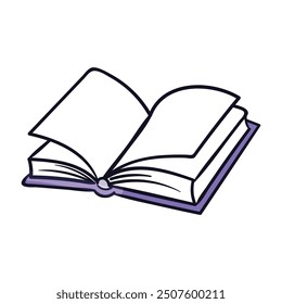 Hand drawn book cartoon isolated illustration on white.