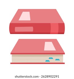 Clipart de livro desenhado à mão isolado no fundo branco. Várias posições do bloco de anotações. Pilha de livros. Livros bagunçados. Materiais para educação, leitura, literatura e tema científico.