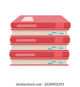 Clipart de livro desenhado à mão isolado no fundo branco. Várias posições do bloco de anotações. Pilha de livros. Livros bagunçados. Materiais para educação, leitura, literatura e tema científico.