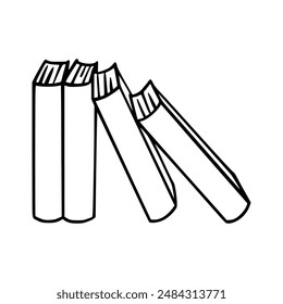 Hand drawn book doodle element, education symbols. Vector illustration for book store, reading club, learning, library, Doodle Illustration style.