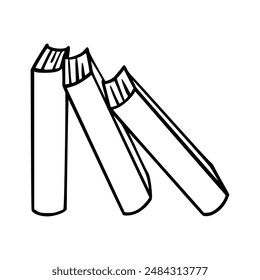 Dibujado a mano elemento doodle libro, símbolos de la educación. Ilustración vectorial para tienda de libros, club de lectura, aprendizaje, Biblioteca, estilo de ilustración de Doodle.