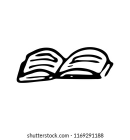Hand drawn book doodle. Sketch Back to school, icon. Decoration element. Isolated on white background. Vector illustration.