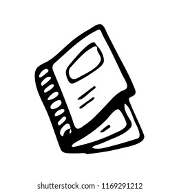 Hand drawn book doodle. Sketch Back to school, icon. Decoration element. Isolated on white background. Vector illustration.