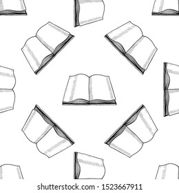 Hand Drawn book doodle. Sketch style icon. Decoration element. Isolated on white background. Flat design. Vector illustration.