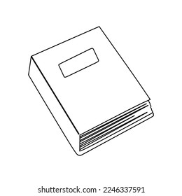 Hand drawn Book in linear style isolated on white background. closed book isometric. Education concept vector illustration