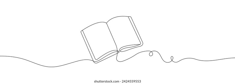 libro dibujado a mano en un estilo de línea, vector, aislado