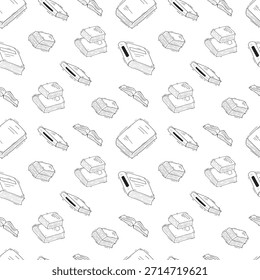 Hand drawn book seamless pattern background
