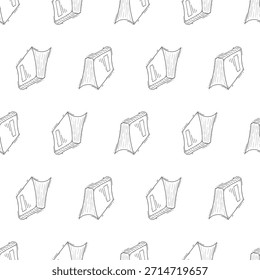 Hand drawn book seamless pattern background