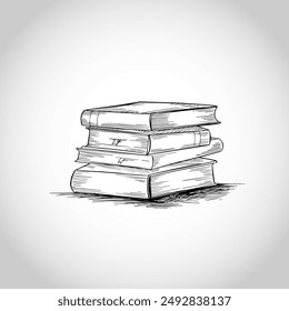 Handgezeichnetes Buch-Set Skizze Design dekorativer Hintergrund Vektorgrafik