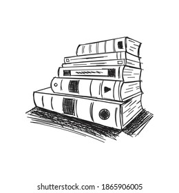 hand drawn book shapes. six book illustrations