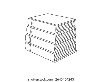 Hand Drawn Book Stack Illustration