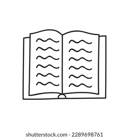 Ilustración vectorial de libro dibujado a mano. Aislado sobre fondo blanco