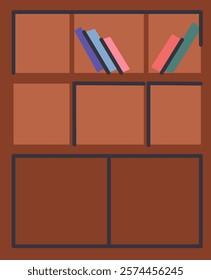 Hand Drawn Bookcase Vector Illustration
