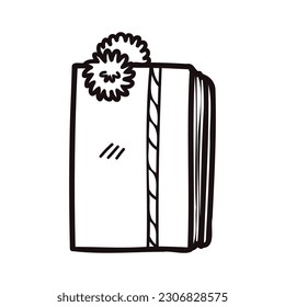 Hand Drawn booklet in doodle style isolated on background