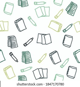 Hand drawn books icon seamless pattern