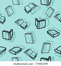 Hand drawn books pattern