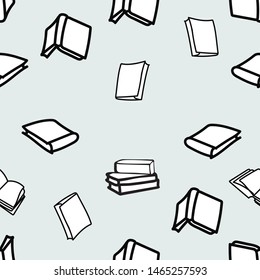 Hand drawn books Seamless vector pattern