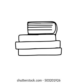 Hand drawn books. Vector illustration