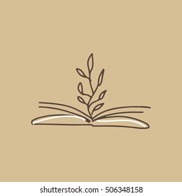 Hand drawn books. Vector illustration. Craft background.
