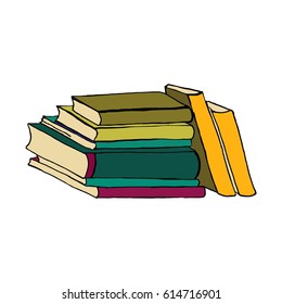 Hand drawn books. Vector illustration for your design.
