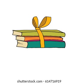 Hand drawn books. Vector illustration for your design.